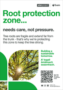 Root protection zone - Eden Project signage - A3 - Foamex