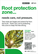 Root protection zone - Eden Project signage - A3 - Foamex