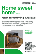 Swallow nest cup  - Eden Project signage - A3 - Foamex