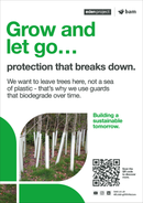 Biodegradable tree guard - Eden Project signage - A3 - Foamex