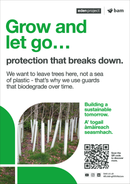 Biodegradable tree guard - Eden Project signage - A3 - Foamex
