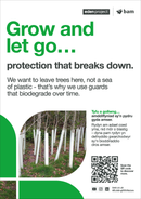 Biodegradable tree guard - Eden Project signage - A3 - Foamex
