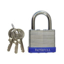 Laminated Hardened Steel 50Mm Padlock 3 Keys