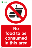 No food to be consumed in this area