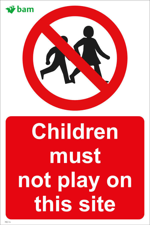 Children must not play on this site