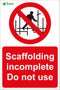 Scaffolding incomplete Do not use