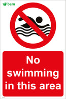 No swimming in this area