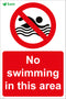 No swimming in this area