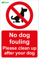 No dog fouling Please clean up after your dog