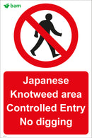 Japanese Knotweed area Controlled Entry No digging