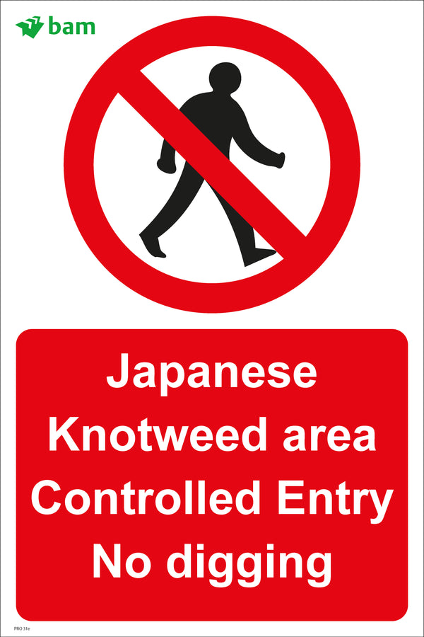 Japanese Knotweed area Controlled Entry No digging