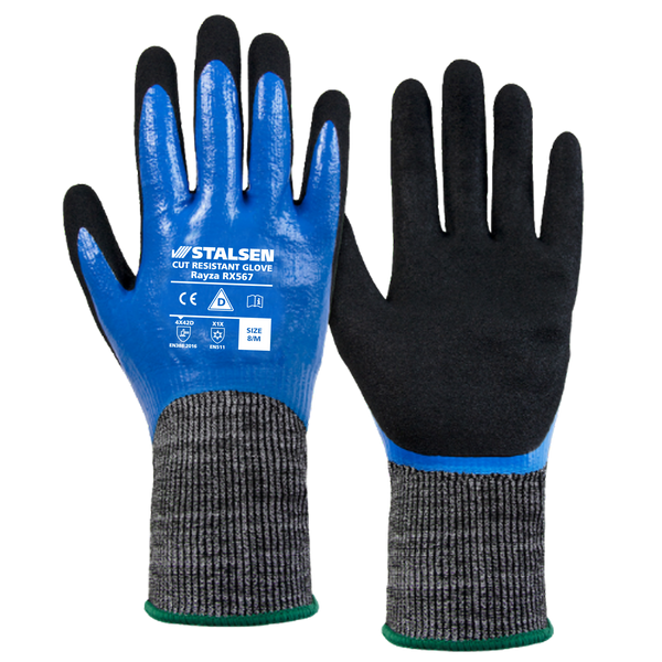 RX567 Double dipped nitrile cut level D Thermal Glove