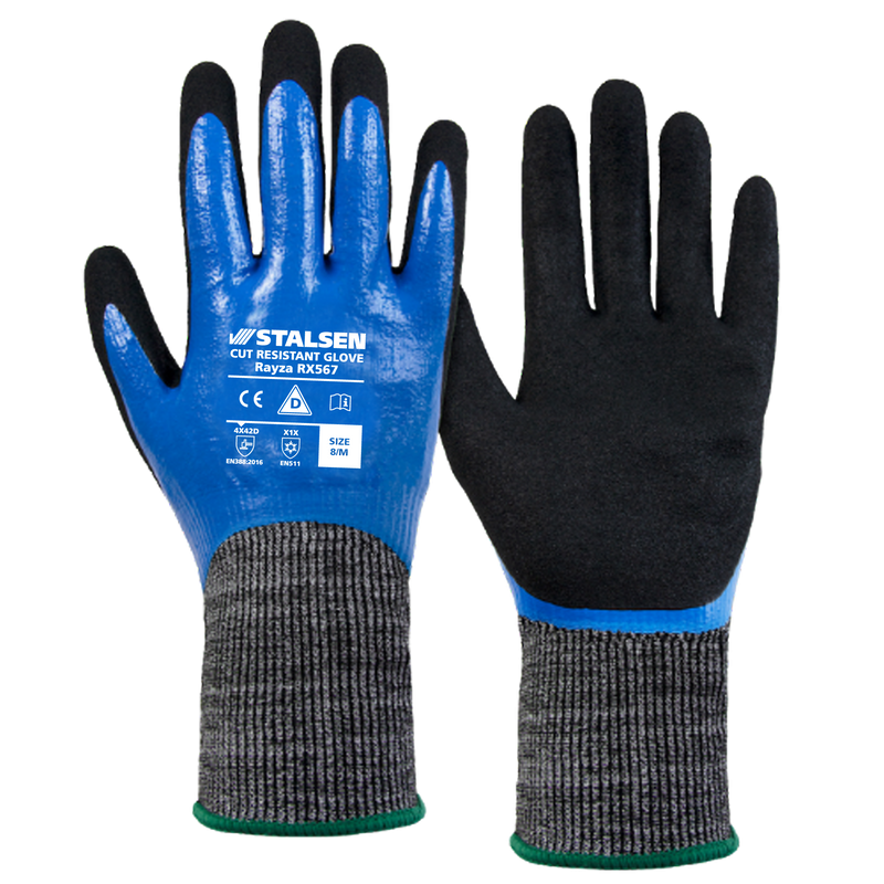 RX567 Double dipped nitrile cut level D Thermal Glove