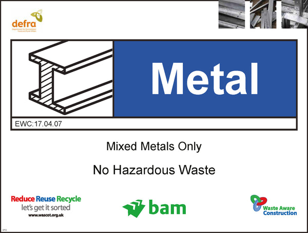 Waste Sign Metal 600x450 Correx