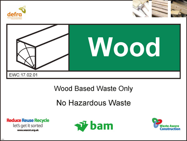 Waste Sign Wood 600x450 Correx