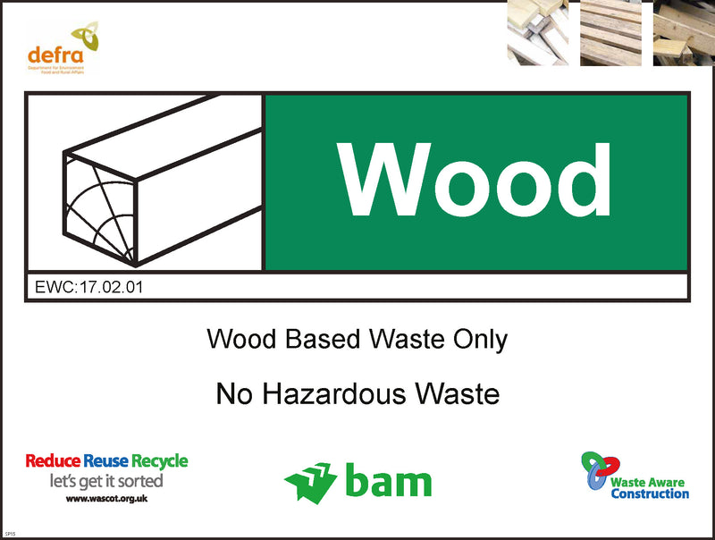 Waste Sign Wood 600x450 Correx