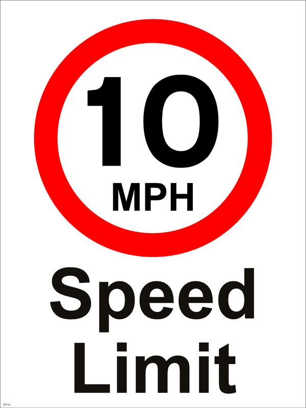 10mph Speed Limit 400mm x 600mm Correx