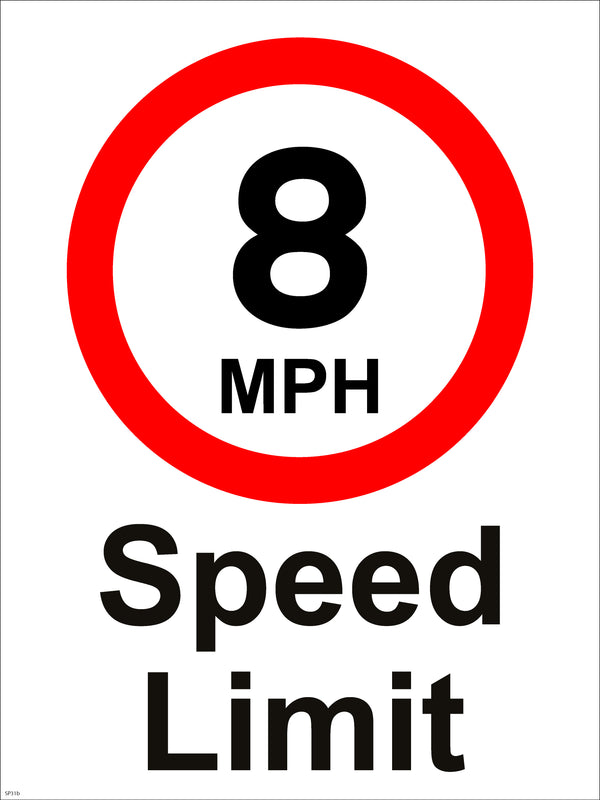 8mph Speed Limit 400mm x 600mm Correx