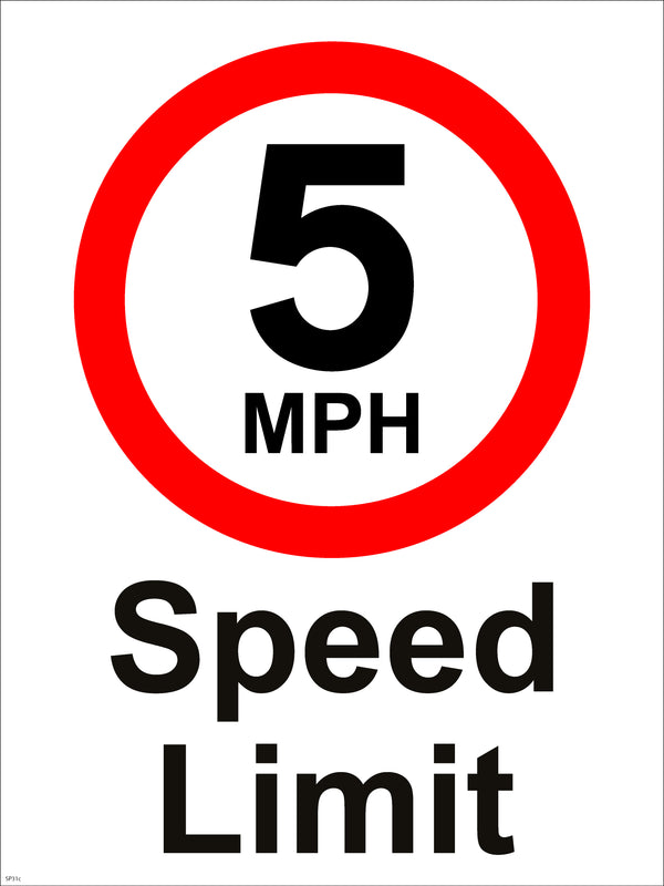 5mph Speed Limit 400mm x 600mm Correx