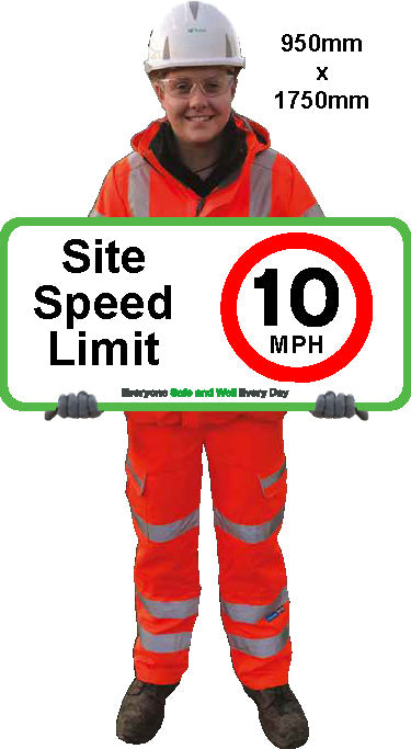 Cutout Person Site Speed Limit 10mph 950mm x 1750mm composite