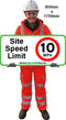 Cutout Person Site Speed Limit 10mph 950mm x 1750mm composite