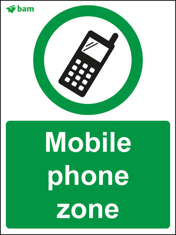 Mobile phone zone Sign 450x600 Correx