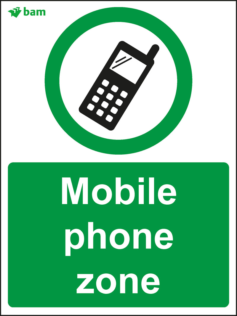 Mobile phone zone Sign 450x600 Correx
