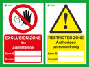 Adjustable Zones Sign 1050mm x 750mm