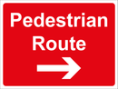 Temporary Sign - Pedestrian Route RH Arrow