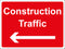 Temporary Sign - Construction Traffic LH Arrow