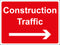 Temporary Sign - Construction Traffic RH Arrow
