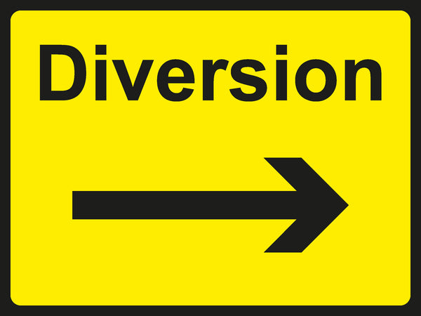 Temporary Sign - Diversion RH Arrow