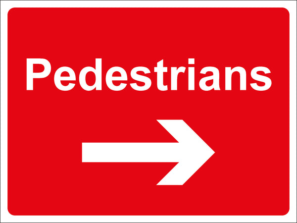Temporary Sign - Pedestrians Right Arrow