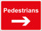 Temporary Sign - Pedestrians Right Arrow