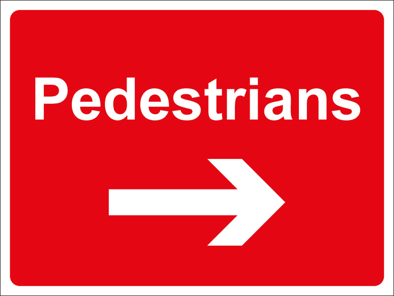 Temporary Sign - Pedestrians Right Arrow