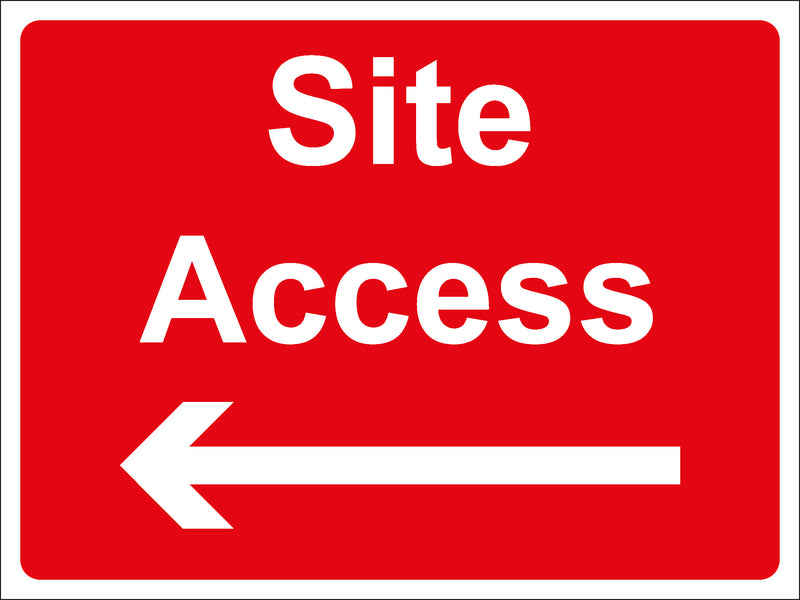 Direct Access Sign Temporary Sign - Site Access Left Arrow – BAM Site Direct