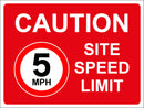 Temporary Sign - SITE SPEED LIMIT 5mph