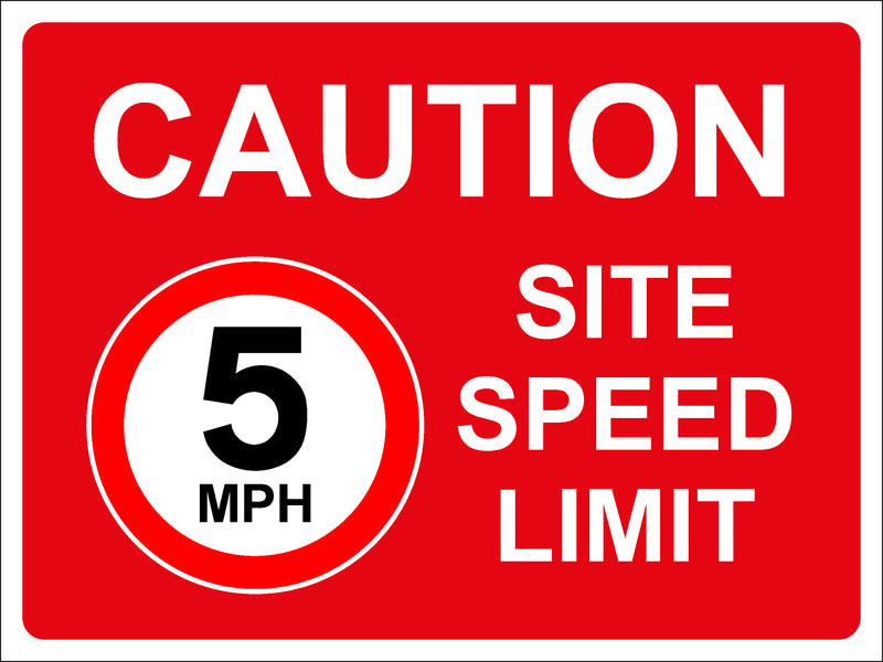 Temporary Sign - SITE SPEED LIMIT 5mph