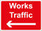 Temporary Sign - Works Traffic Left Arrow