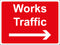 Temporary Sign - Works Traffic Right Arrow