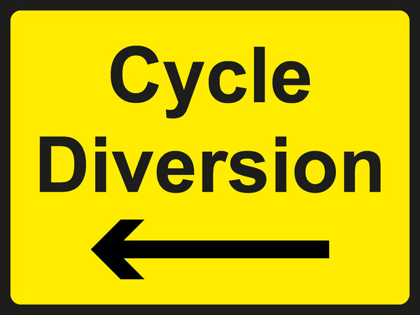 Temporary Sign - Cycle Diversion Left Arrow