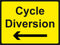 Temporary Sign - Cycle Diversion Left Arrow
