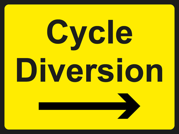 Temporary Sign - Cycle Diversion Right Arrow