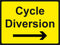 Temporary Sign - Cycle Diversion Right Arrow