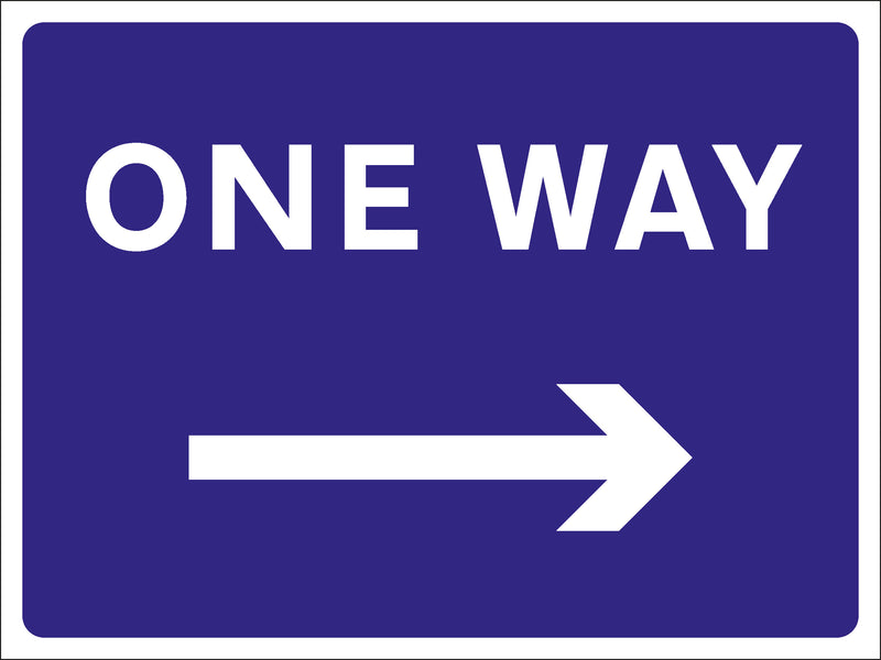 Temporary Sign - ONE WAY right arrow