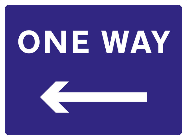 Temporary Sign - ONE WAY left arrow