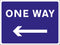 Temporary Sign - ONE WAY left arrow