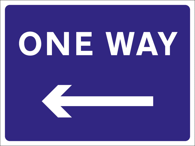 Temporary Sign - ONE WAY left arrow