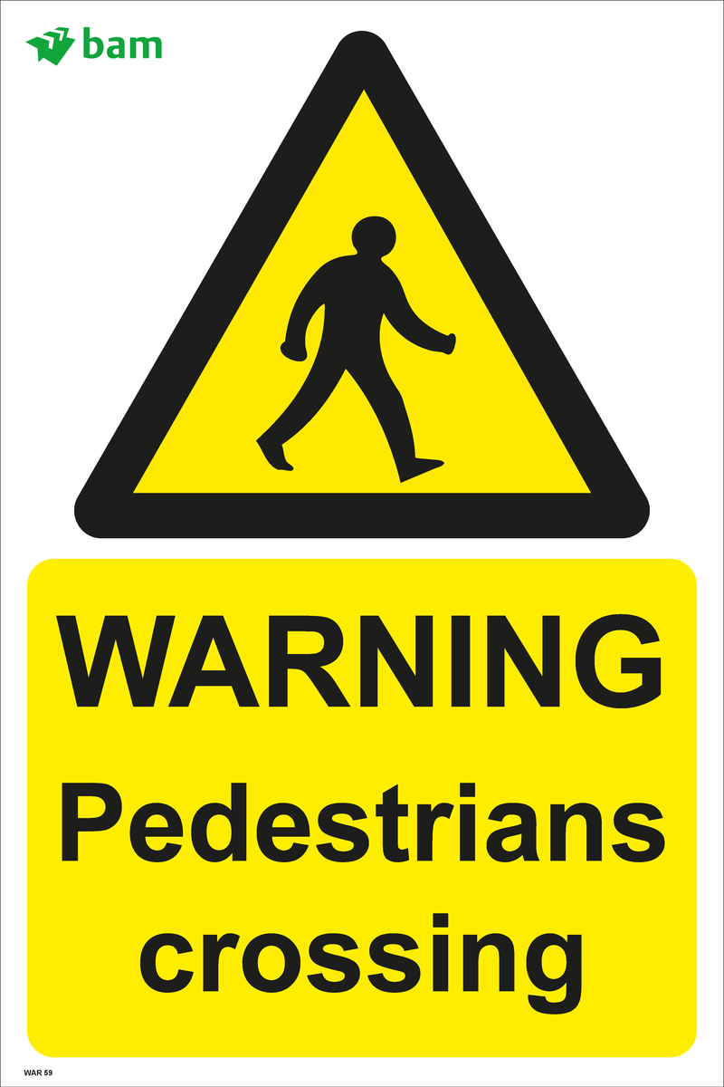 WARNING Pedestrians crossing