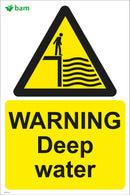 WARNING Deep water sign